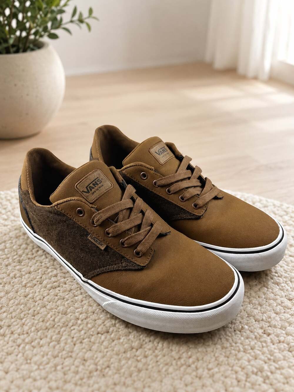 Vans Ward Deluxe Comfort Ortholite Brown Low Top Sneakers Men’s Size 12